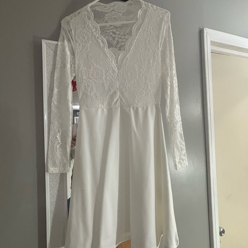 SHEIN Cream Satin Dress